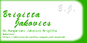 brigitta jakovics business card